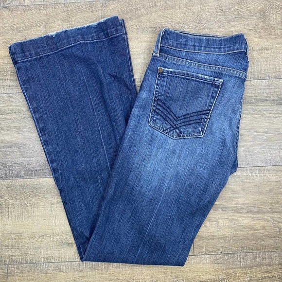 7 for all mankind DOJO Jeans / Flare Leg / Lattice Pocket / Medium Wash Sz 29 - Picture 2 of 12
